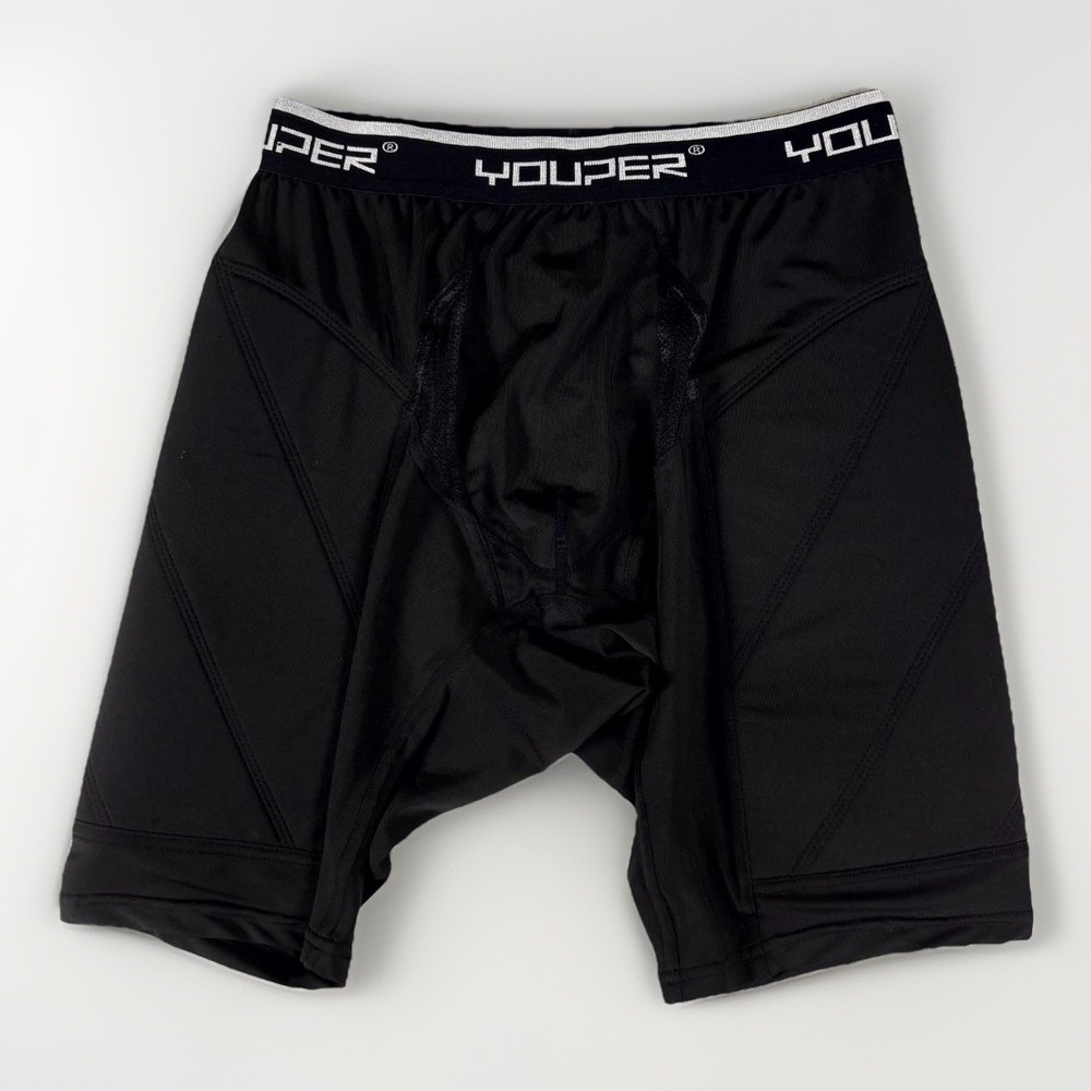 Youper Compression Shorts Mens Large Black Athletic Performance Base Layer Biker